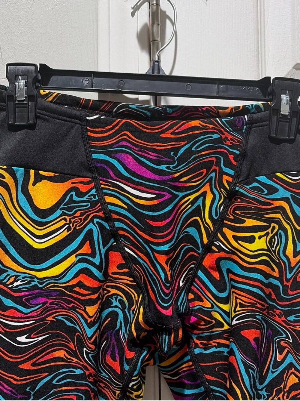 TYR Men's Multicolor Swirl-Print Swim Jammer - Black Waist Size 32